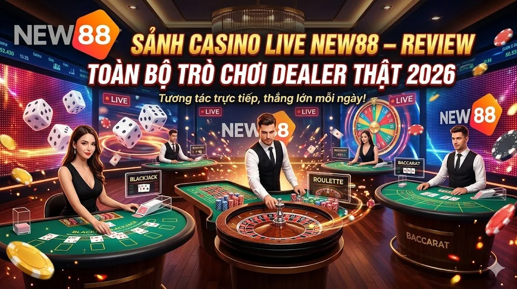 Casino live NEW88 dealer thật stream 4K 24/7